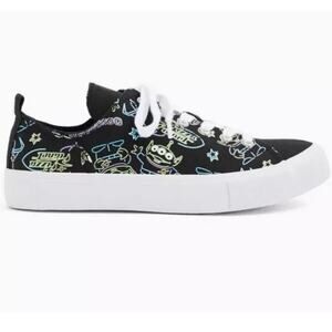 Torrid NWT Disney Pixar Toy Story Alien Neon & Black Canvas Sneaker - Extra Wide